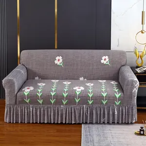 Floral Print Sofa Cover, 1 Count Modern Elastic Sofa Slipcover, Dustproof Soft Sofa Protector for Home Living Room, Sofa Protector for Home Living Room, Decorative Sofa Cover, Sofa Couch Slipcover