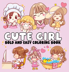 Children's Coloring Book for Young Girls - Cheerful Illustrations, Bold Lines, Girly Artwork, Pencil-Friendly Designs, Easy Coloring to Enhance Creativity