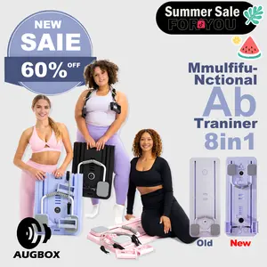 AUGBOX Multi-functional Abdominal Board 8-in-1 Exercise Board, Foldable, 300 lbs Weight Capacity, Home Pilates Reformer with Smart Timer, Abs Workout Equipment for Abdominal & Core Strength Training