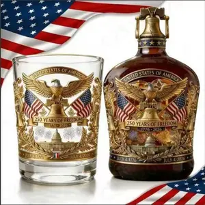 Premium Quality America Whiskey Decanter & Glass Set, Perfect for 250th Anniversary Celebration, Elegant Gift Idea for Special Occasions