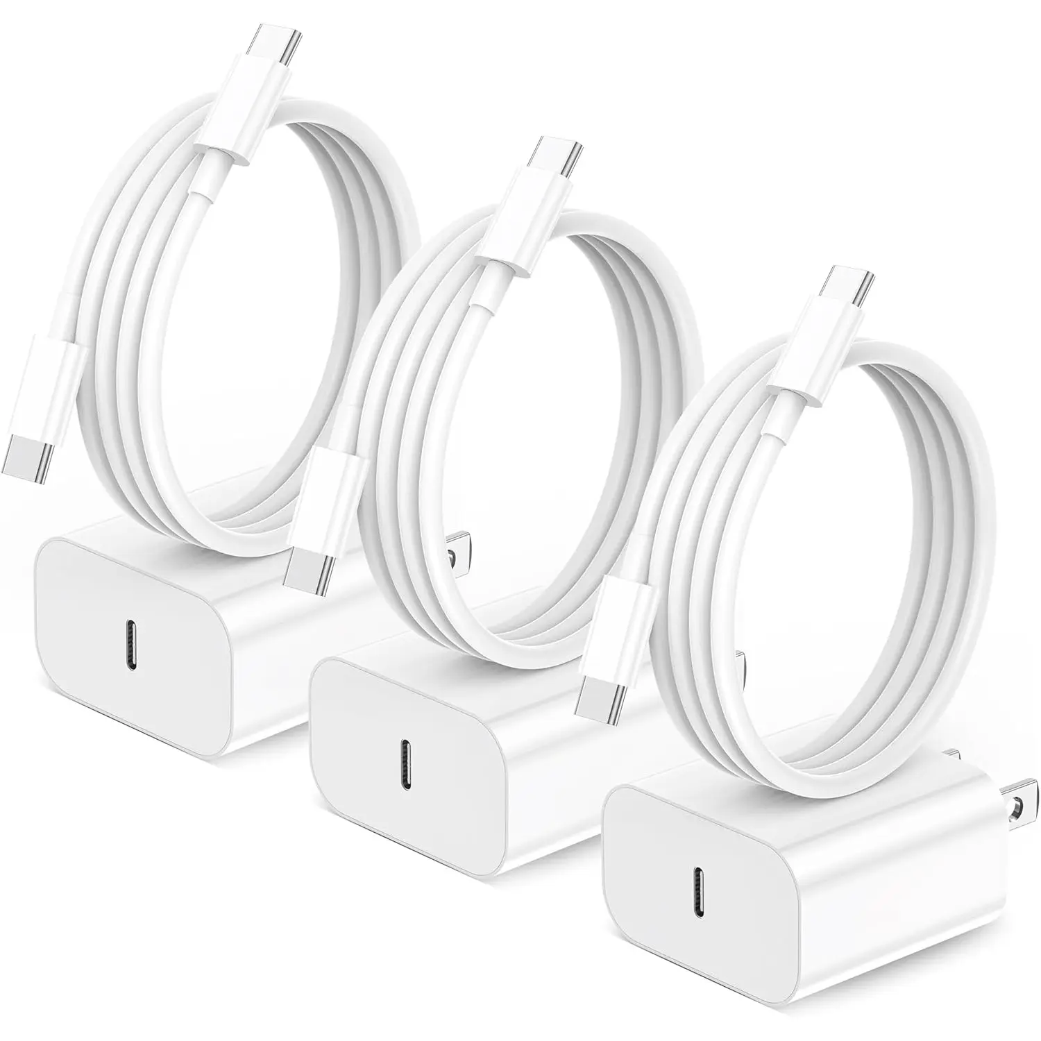 for iPhone16 Charger, 3 Pack 20W USB-C Fast Wall Charger with 6ft C to C Cable for iPhone 16/16 Pro/16 Pro Max/16 Plus/15 Series/iPad Air/iPad Pro and More