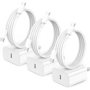 for iPhone16 Charger, 3 Pack 20W USB-C Fast Wall Charger with 6ft C to C Cable for iPhone 16/16 Pro/16 Pro Max/16 Plus/15 Series/iPad Air/iPad Pro and More
