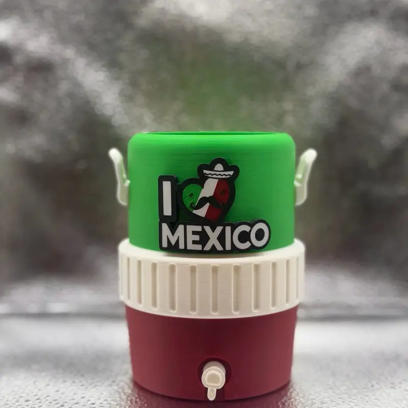 New Reusable Lightweight Custom 3D Printed Mexico-Inspired 12oz Can Koozie, Collectible Tailgate Gear for Sports Enthusiasts