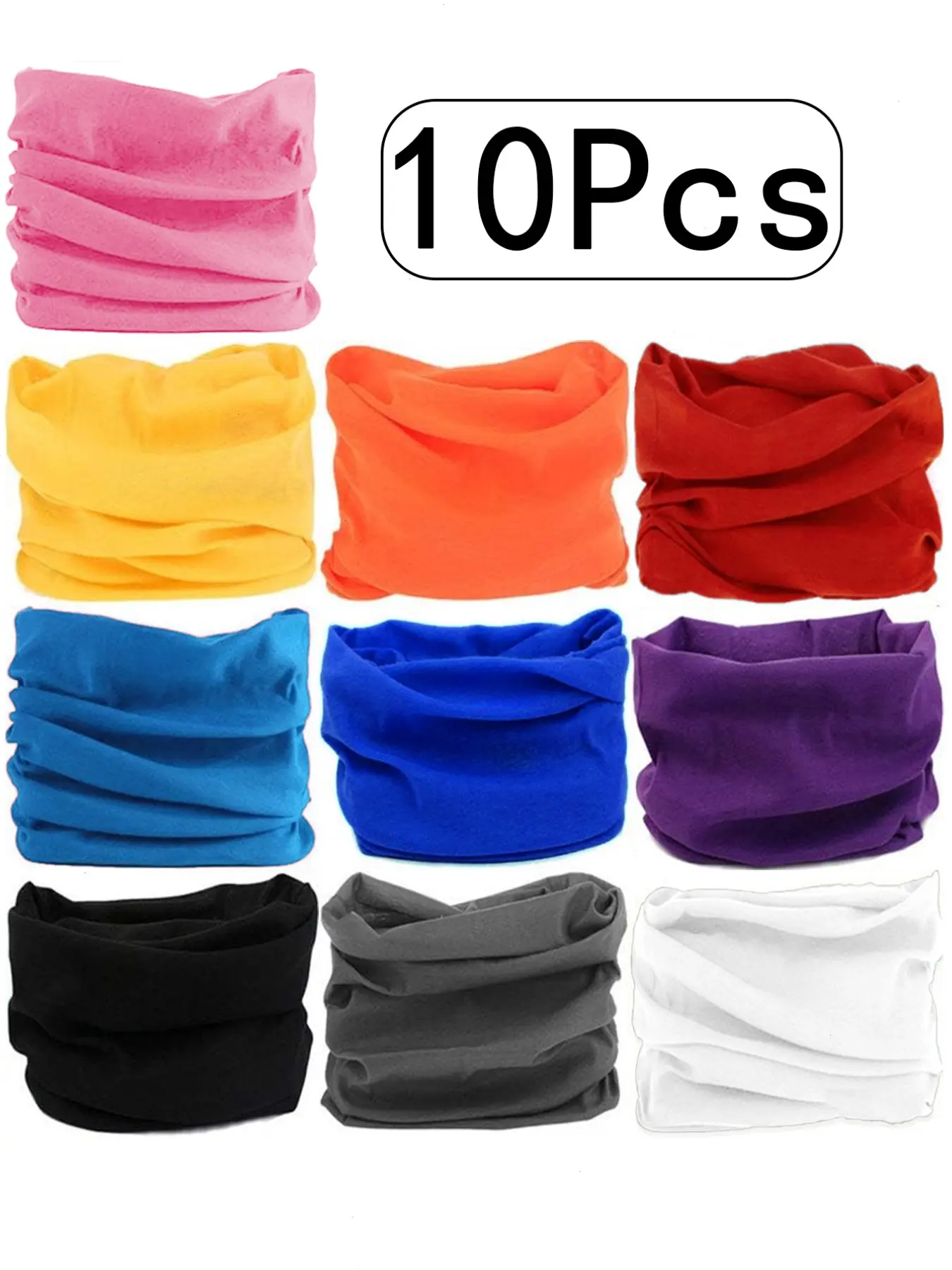 10Pcs-Sun Protection Neck Gaiter for Summer, Neck Gaiter Masks, Lightweight Dust Mask for Cycling, Sporty Style Neck Cover with Multiple Color Options