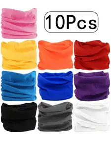10Pcs-Sun Protection Neck Gaiter for Summer, Neck Gaiter Masks, Lightweight Dust Mask for Cycling, Sporty Style Neck Cover with Multiple Color Options