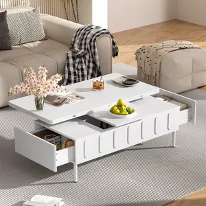 ARCH [Video Provided]VIBE HAUS  Lift-Top Coffee Table with Drawers, Modern Center Table with Foldable Top, Multi-Functional Adjustable Coffee Table with Hidden Storage Compartment for Living Room    RR