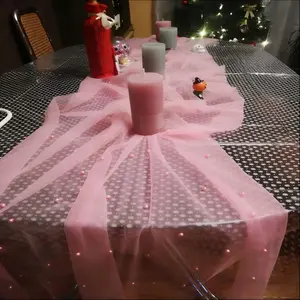 Single-pack, available in multiple sizes, pink pearl tulle, suitable for holiday party decorations, Party decoration supplies, including arches, bridal veils, bridal bouquets. Perfect for spring outdoor weddings and Valentine's Day