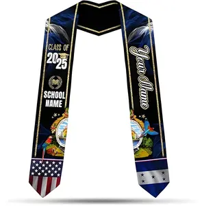 Personalized Honduran Graduation Sash, Custom Honduras Graduation Stole 2025, Honduran American Flag Graduation Sash 2025