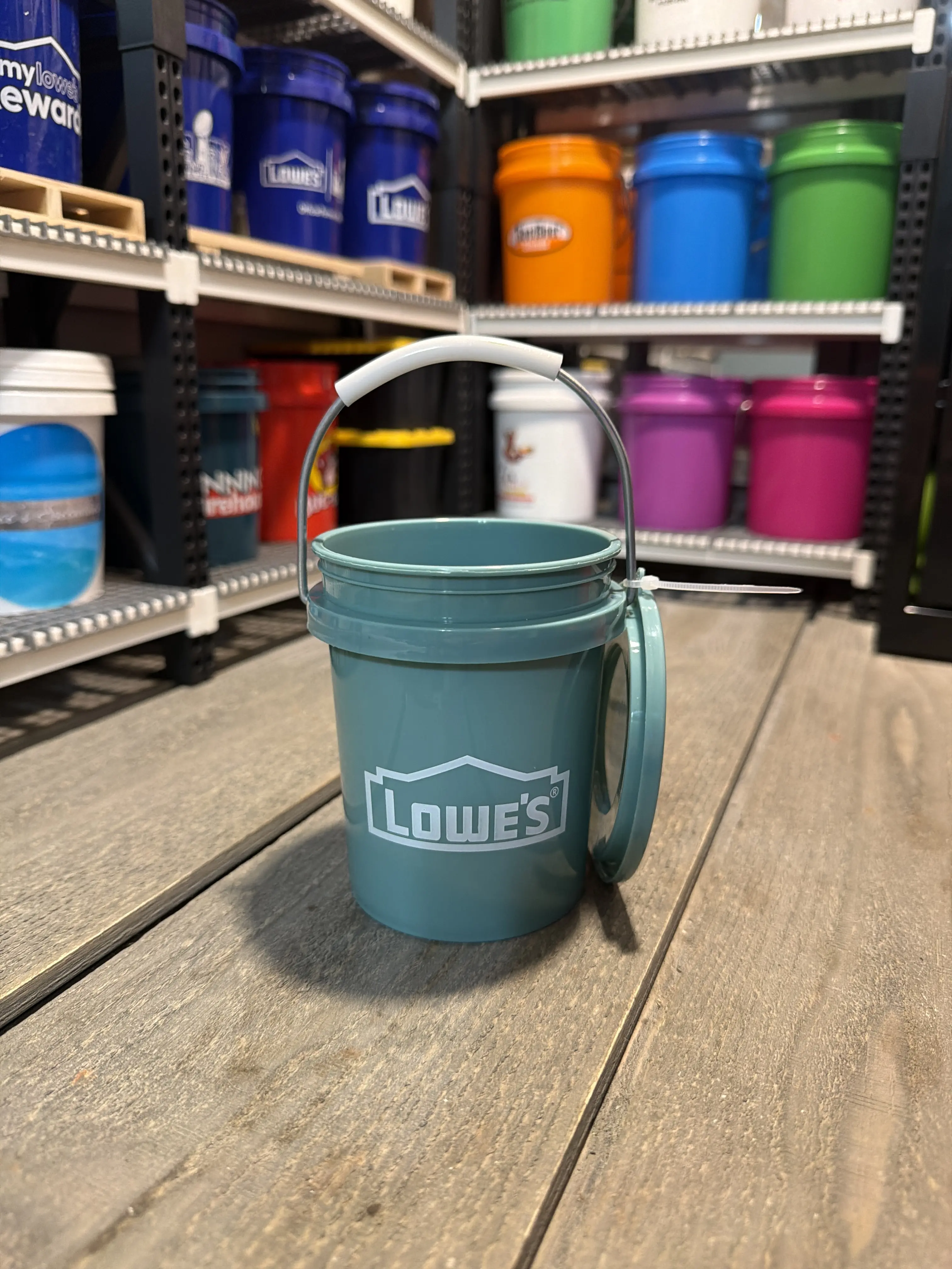 Lowe’s teal mini bucket