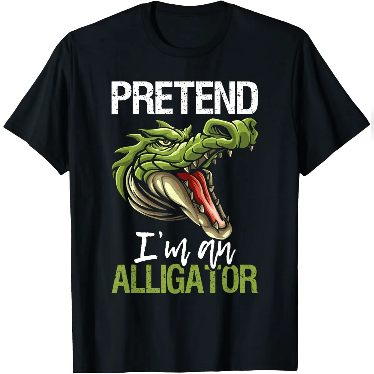 Men's Relaxed Cotton Streetwear T-Shirt - Alligator Costume Print, Crocodile Zoo Lover Design, Casual Short-Sleeve Top, Tshirt, Shortsleeve
