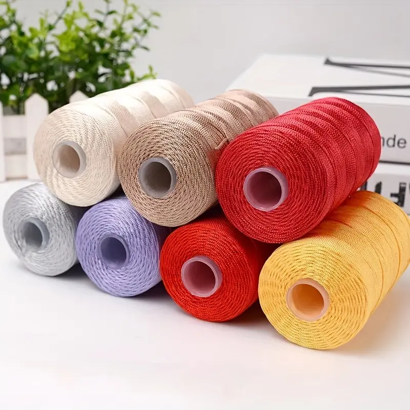 2count 100% Nylon Ice Linen Yarn, Variegated Crafting Thread Set for Summer Hats & Shoes, 1.5mm, 100g - Assorted Colors