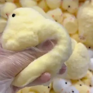 Handmade Yellow Big Chicken Plush Silicone Squishy Pinching Toys Cute Hen Chicks Taba Squeezing Gift Toy Cute Squishy Chick, Chicken-Themed Stuffed Toys, Tactile Stuffed Toys