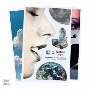 The Surrealism Collection | Limited Edition | Collage Boy Collaboration | Full Sheet Sticker Adhesive | Fantasy | Dreamcore | Magazine Style | Sticker Sheets | Matte | Decorative Collage and Junk Journaling Decor | Scrapbooking | DIY
