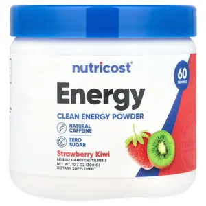 Nutricost Energy, Clean Energy Powder, Strawberry Kiwi, 10.7 oz (300 g)