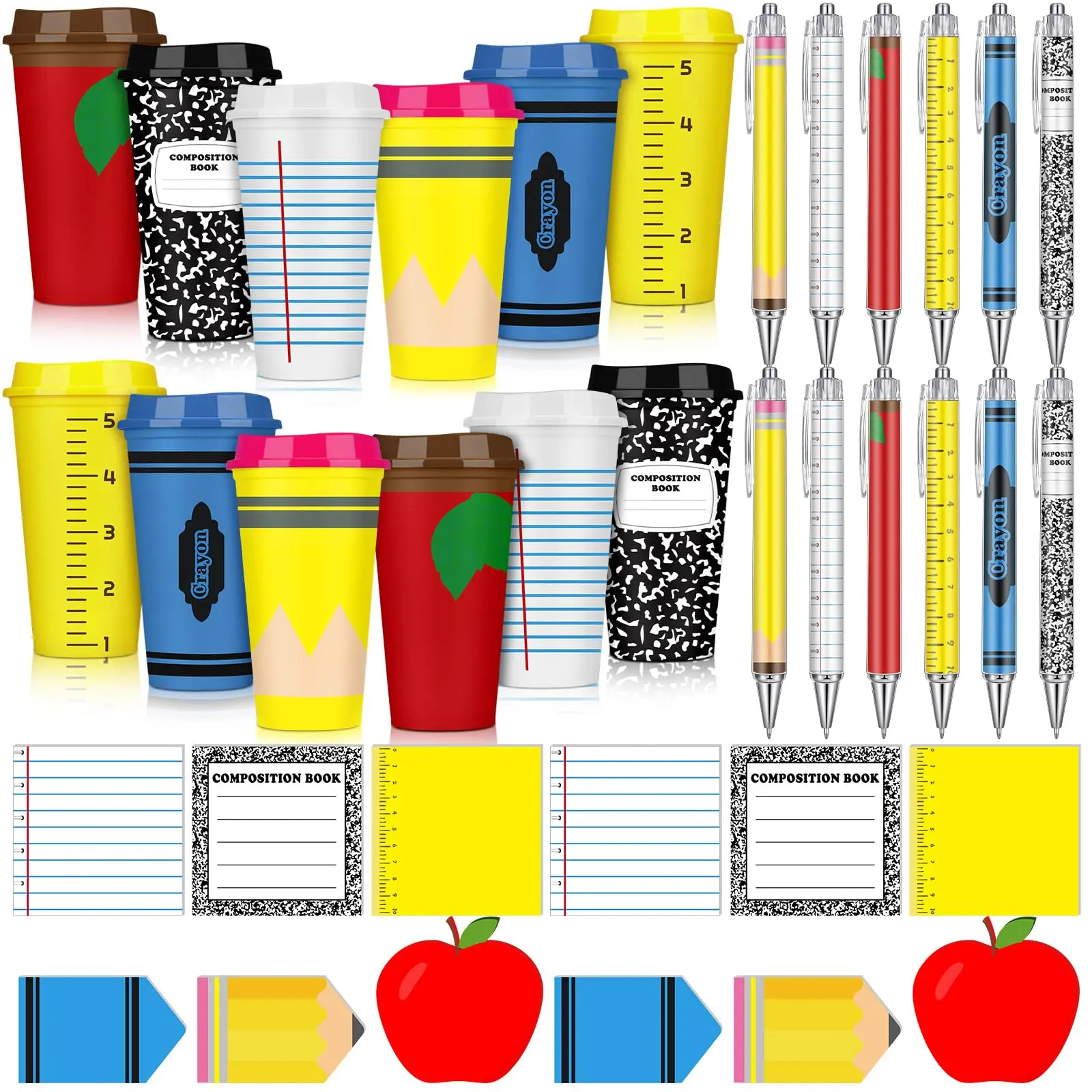 12/24 Set Back to School Teacher Gift Bulk Welcome School Back Gifts include Tumbler Sticky Note Ballpoint Pen Appreciation Gift for Mentor Educator Coworker Staff for Meet the Teacher Night Teacher Survival Kit Idea First Day of School Recognition Awards