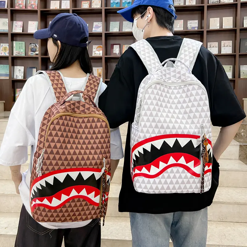 Student Large-Capacity Backpack - Unique Shark Design - Sports & Outdoor Gym Shoulder Bag for Travel, Commuting