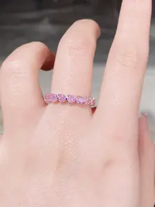 Women's Silver Color Heart Design Ring, Cute Sweet Style Stackable Jewelry, Fashion Accessory for Everyday Wear, Heart Shaped Ring