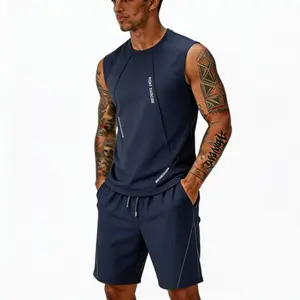 Men’s Summer Sleeveless Loose Casual Fashion Trendy Sports Set T-Shirt & Shorts