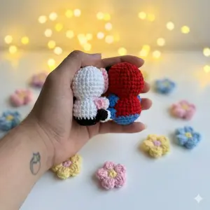 Handmade Crocheted Hanging Car Charm for Car, Bag, or Desk - Soft Cotton Yarn, Safe Eyes, 4 Inch Tall - Perfect Gift