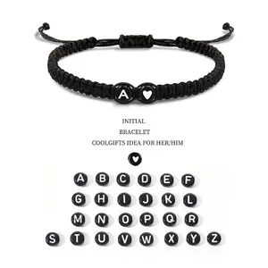 26 Letters Initial Heart Handmade Bracelet for Couples and Friends - Adjustable and Personalized perfect gift valentines