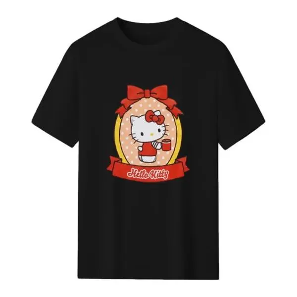 Sanrio Hello Kitty T Shirt Cotton Lightweight Crewneck Shortsleeve Streetwear Cute Graphic Tee Everyday