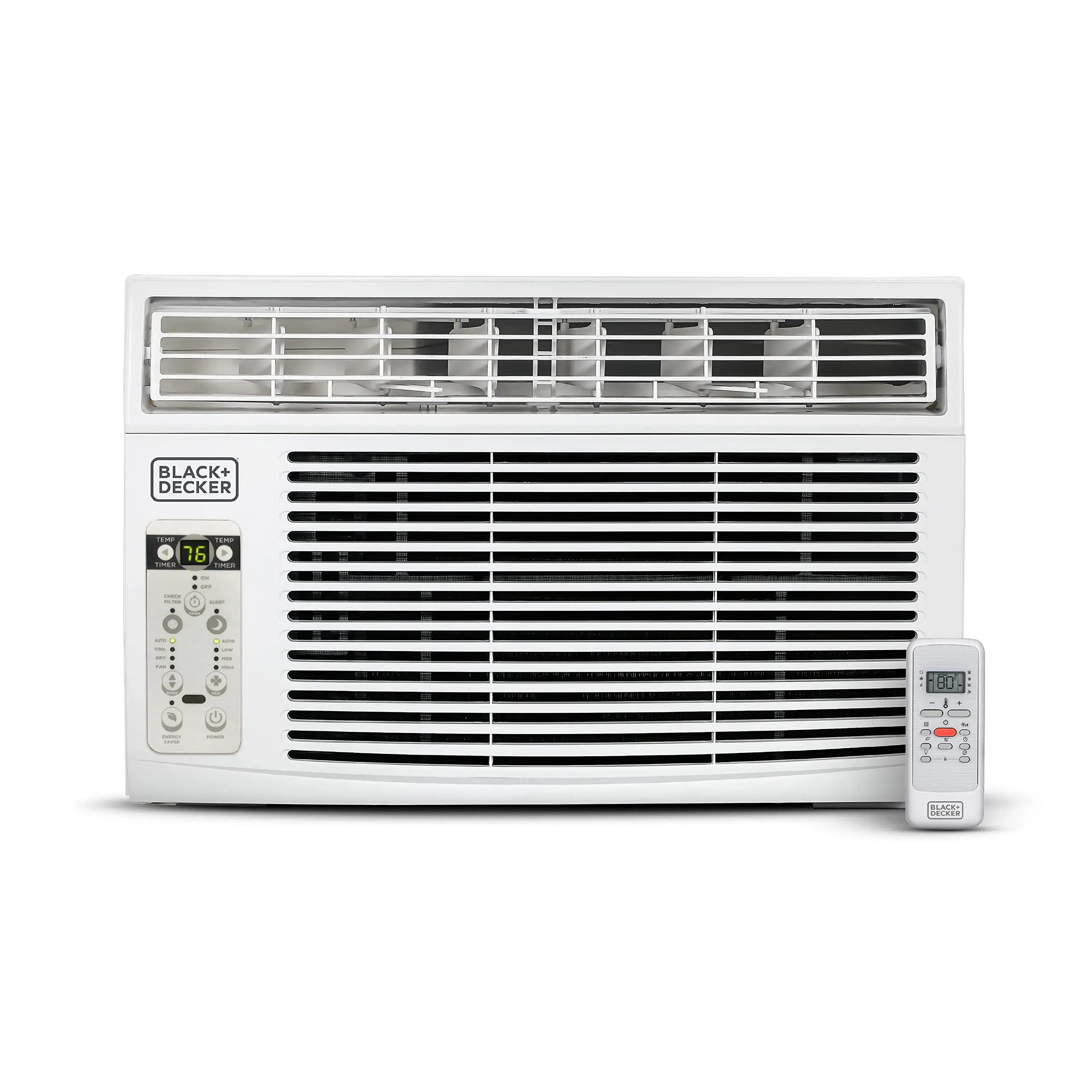 BLACK+DECKER Window Air Conditioner 10000 BTU, AC Window Unit Cools Up to 450 Square Feet, AC Unit with Remote Control, 3 Cooling Speeds and Fan Only Function, BD10WT6, White