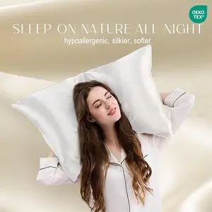 Navy Blue Silk Pillow Cases with Zipper Standard Size, USA Made, Real 22 Momme Mulberry Silk Pillowcase for Sleeping Women, Cooling,  Organic solid color