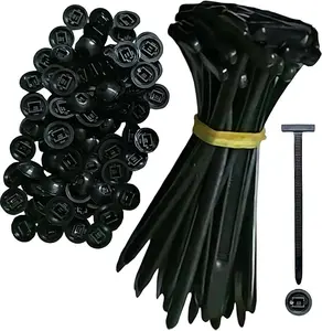 100pcs Nylon Universal Cable Tie Buckle, Cable Tie with Buckle, Multipurpose Plastic Cable Ties Buckles Tool