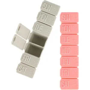 2Pack Weekly Pill Organizer,7 Days Pill Cases Travel Daily Pill Box Medicine Organizer Pill Box 7 Day Pill Organizer Weekly for Fish Oil, Calcium Tablets Supplements and Other Vitamin Pill