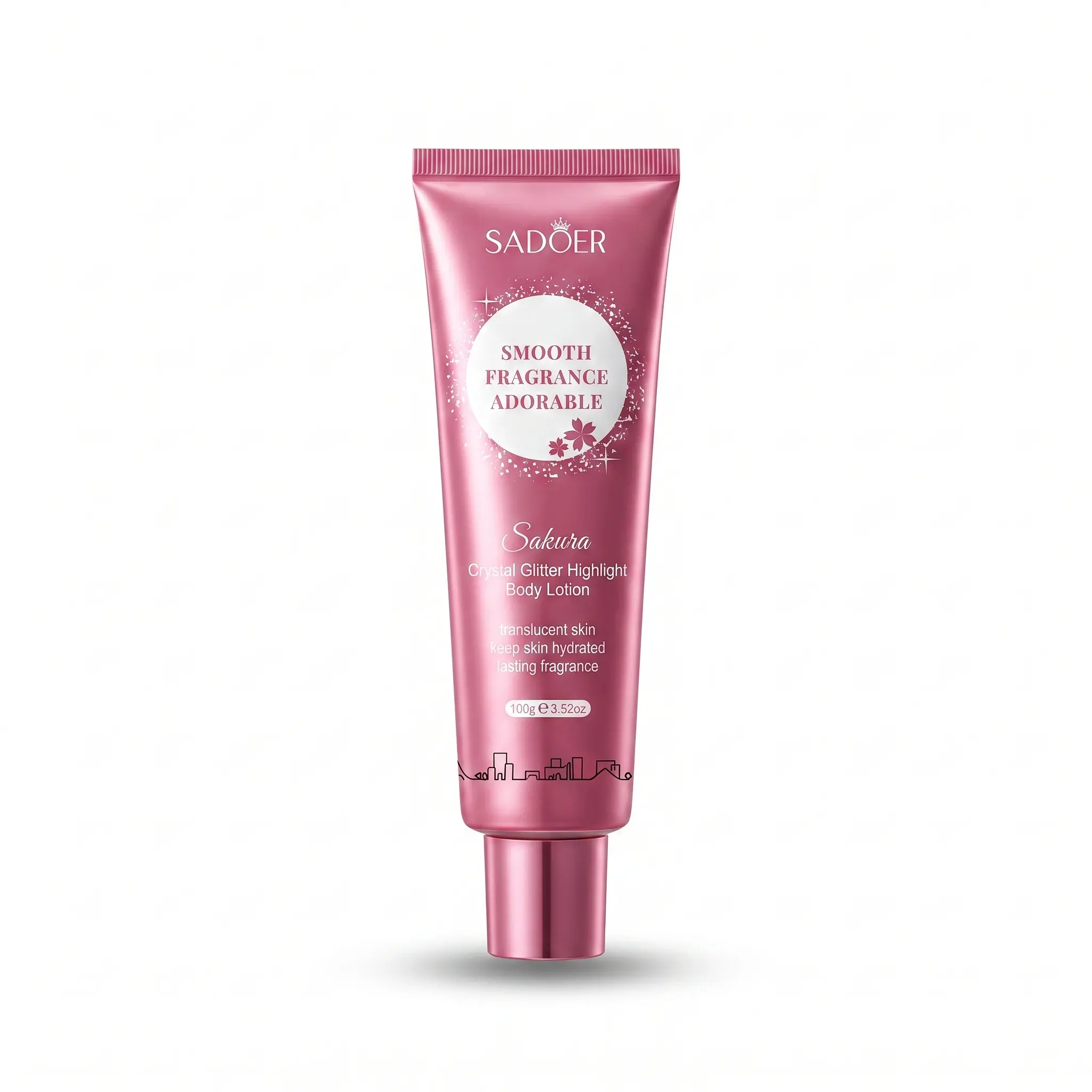 Women's Alcohol-Free Sparkling Shimmer Glow Marshmallow Body Lotion - Moisturizing Portable Cosmetic, Crystal Glitter Highlight Cream for Body Application, Party Use