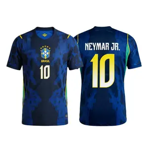 2026 Brazil National Team Away Blue 10# Neymar JR Short Sleeve Soccer Jersey Fans Version