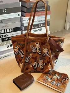 Auspicious Canvas Bag Large Capacity Tote Bag Shoulder Crossbody Commuting Essential Large Capacity Bag