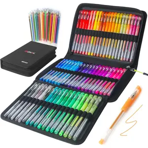 120 Pack Glitter Gel Pens Set,  60 Colors Pens Include 48 Glitter Pens, 12Classic Pen With 60 Matching Color Refills, Canvas Bag For Adults Coloring Books Drawing Journaling Scrapbook