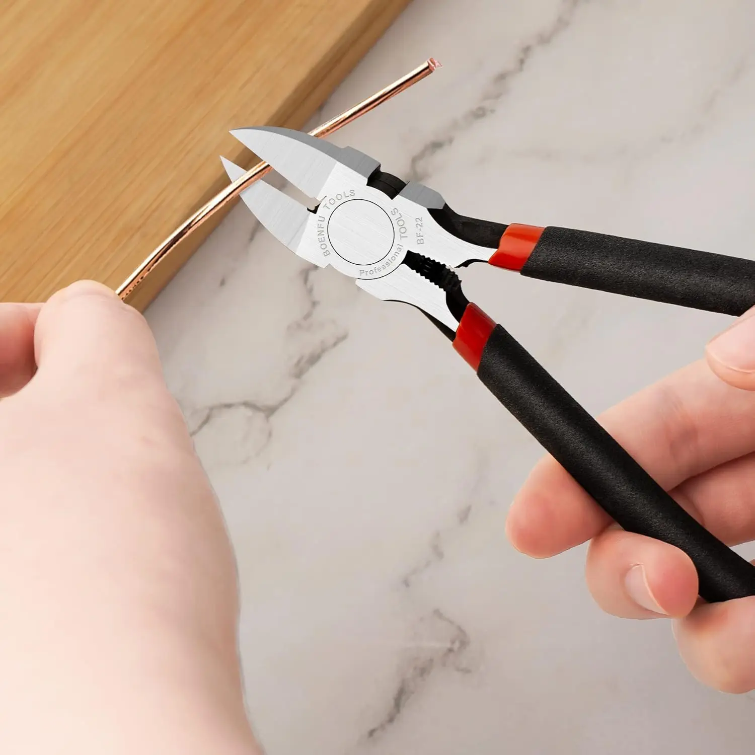 6-Inches Wire Cutters Heavy Duty Snips Flush Cut Side Cutters Pliers Metal Cutting Tool for Crafting, Floral, Artificial Flowers, Chicken Wire, Electrical, 1 Pack