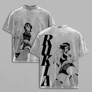 Rukia Kuchiki Bleach T-Shirt – Vintage Washed Anime Tee, Oversized Streetwear, Soul Reaper Graphic, Premium Cotton, Unisex Casual Wear, Gift for Bleach Fans