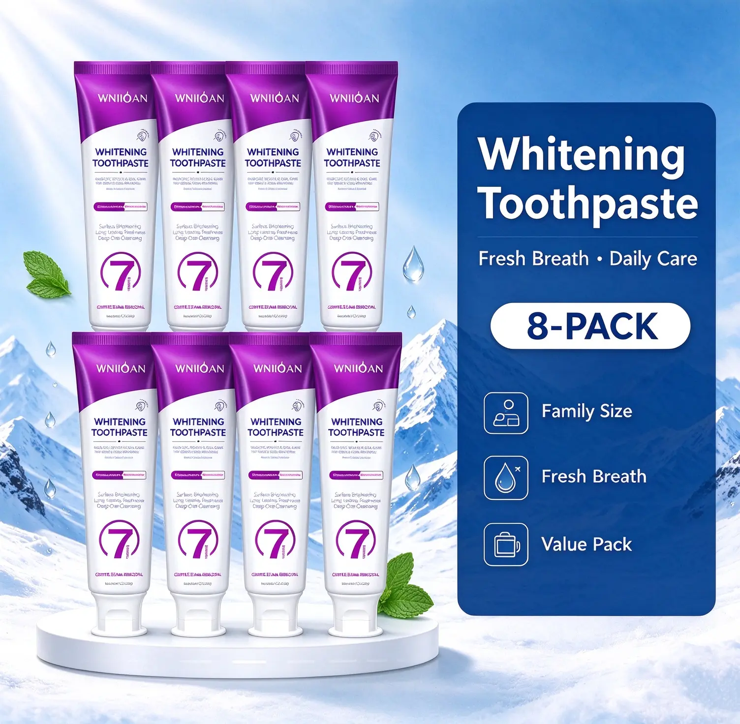 WNIlQAN Probiotic Toothpaste (4PCS/8PCS/12PCS), Gentle Formula for Daily Oral Care, Fresh Breath, Long-Lasting Freshness