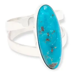 Mine Finds by Jay King Sterling Silver Andean Blue Turquoise Elongated Oval Ring