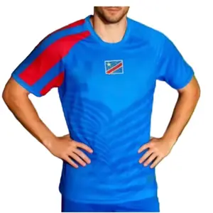 Congolese Jersey. DRC soccer jersey. Basic fan edition RDC Maillot. Congo soccer