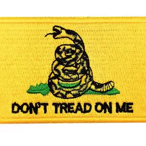Don't Tread On Me Hook and Loop Patches - Yellow Snake Design for Customization