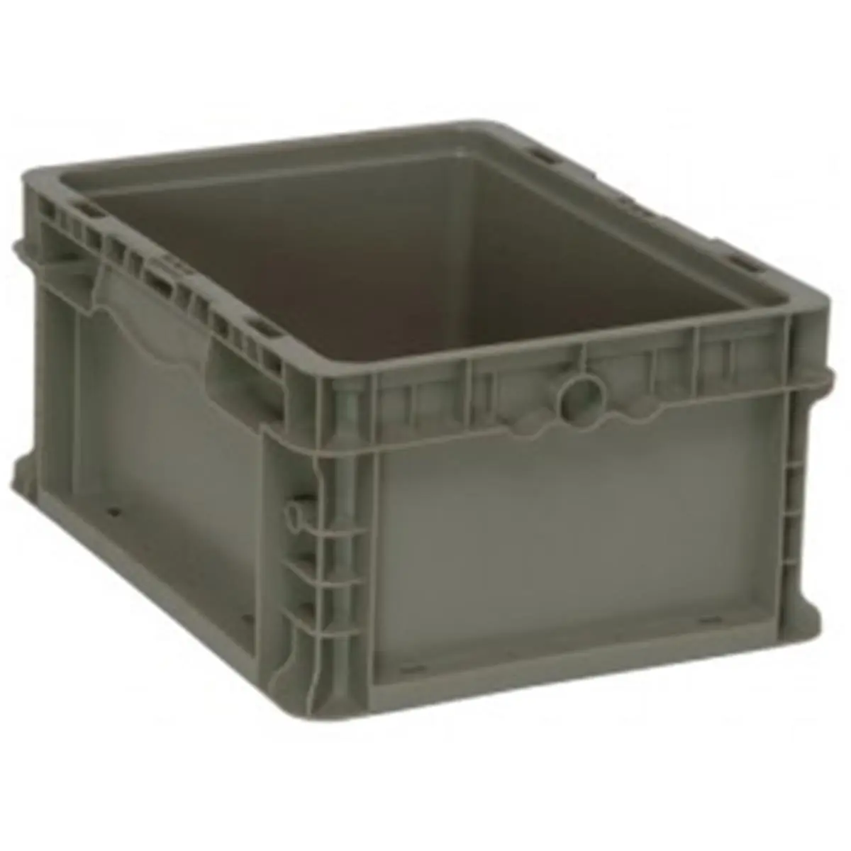 212 MAIN Hand Stackable Gray Straight Wall Plastic Boxes - 12x15x7.5in Heavy-Duty High-Density Containers, Stackable Storage Bins for High Capacity Modular Storage Boxes, Automotive Shipping