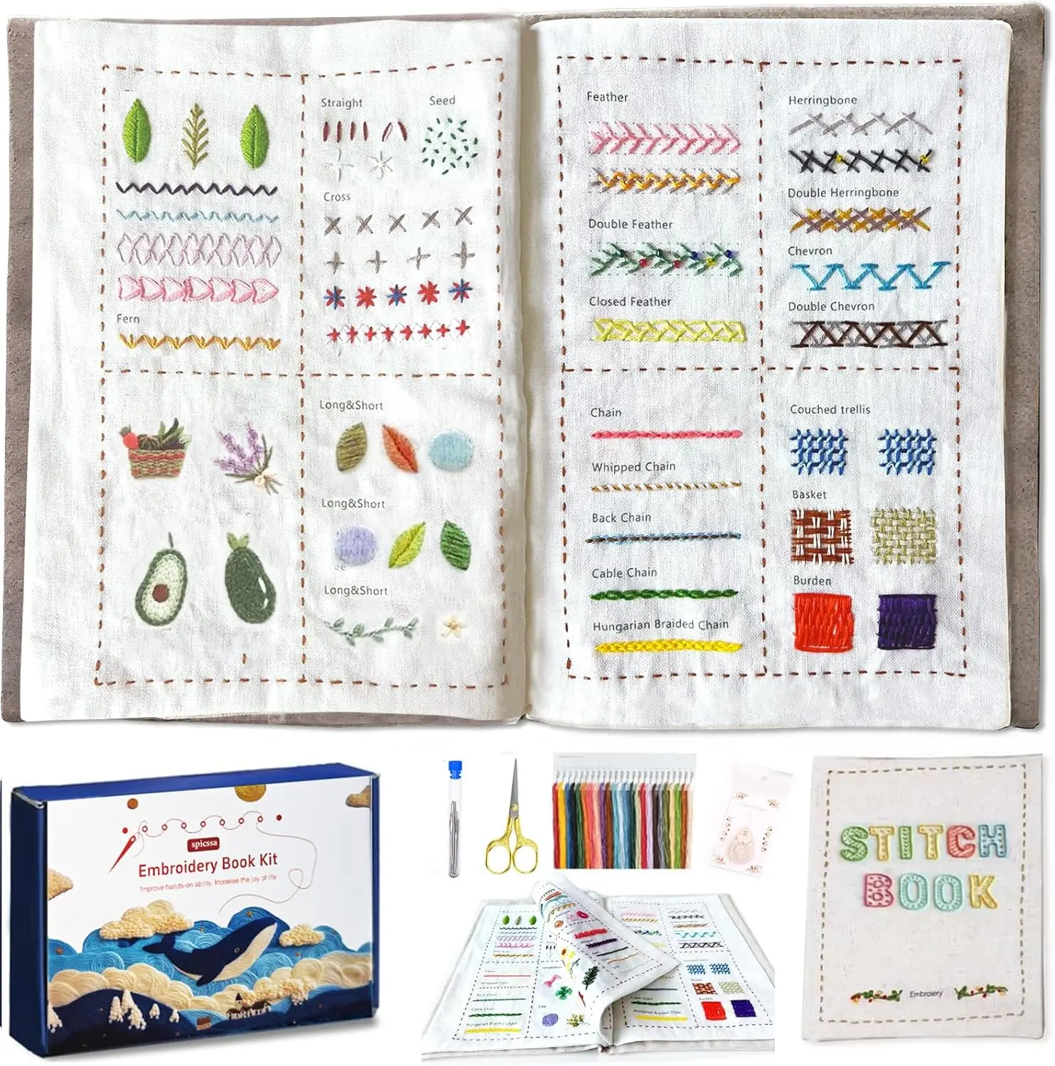 KYLVO DIY Embroidery Kit on Linen Fabric - All-Inclusive Needlework Set with Video Tutorials, Embroidery Flower, Hoop, Letter Design - Beginner-Friendly Valentine’s Day Gift Starter Kit