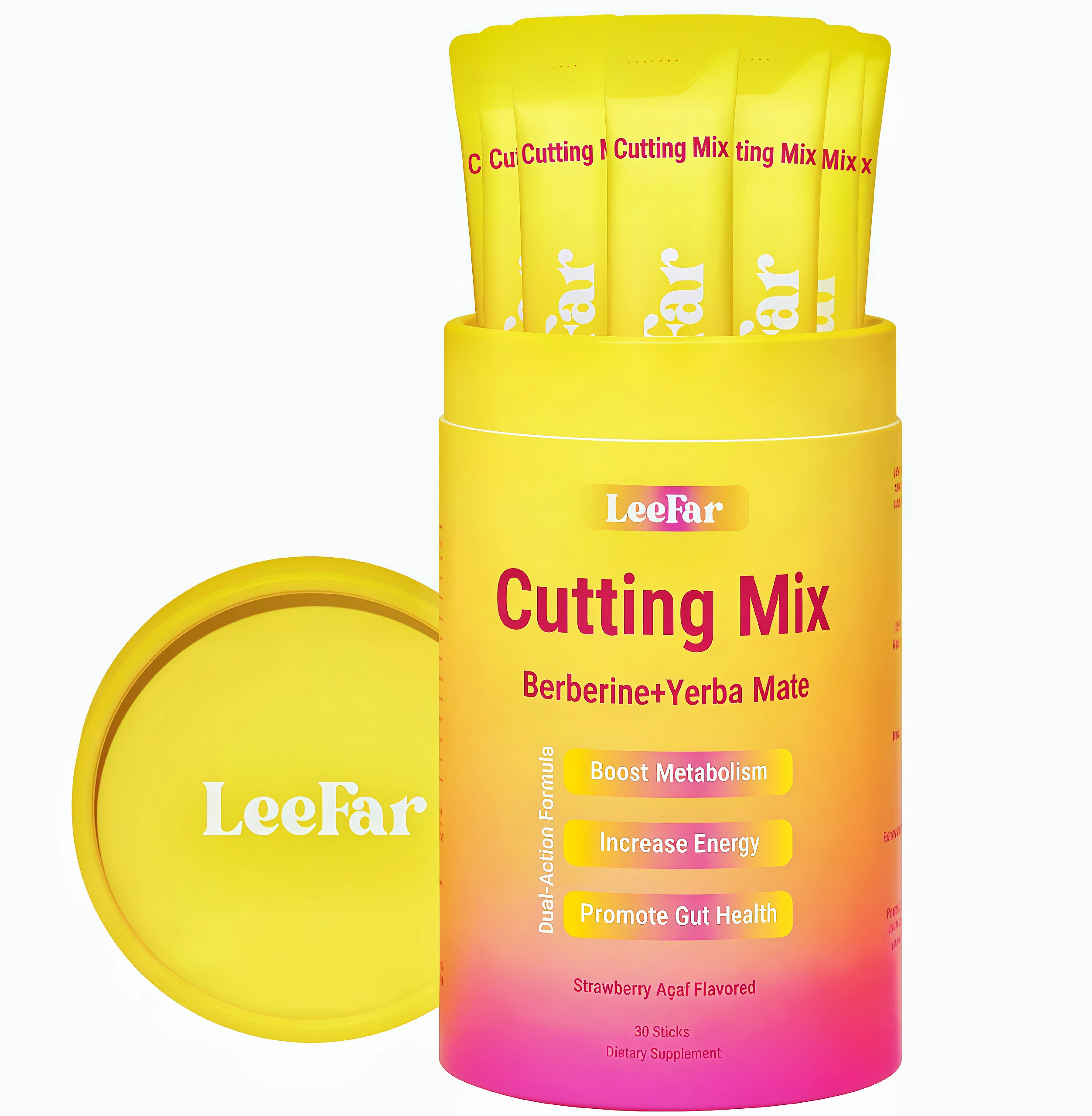 LeeFar Cutting Drink Mix – | MJ Strawberry Açaí Flavor – | (30 Servings)