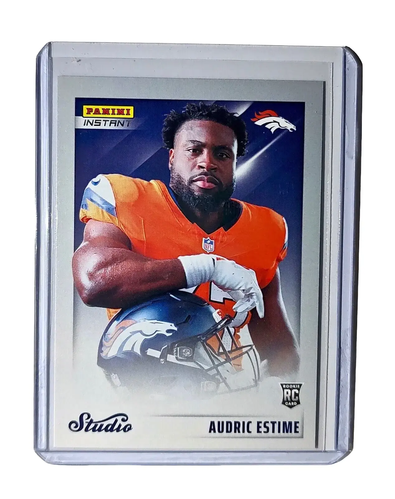 Panini Audric Estime 2024 NFL Studio Rookies #2 Card Denver Broncos 1/1672 Exclusive Collectible Impeccable Condition