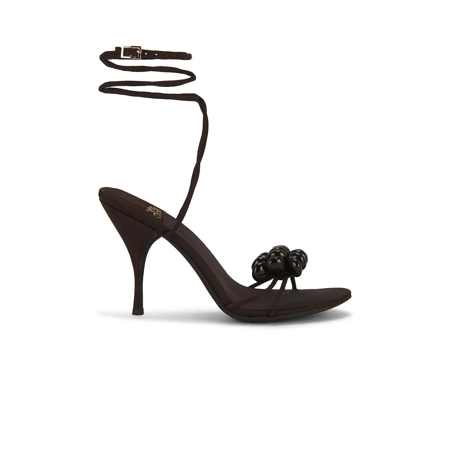 Jeffrey Campbell Safia Sandal in Brown Satin Combo