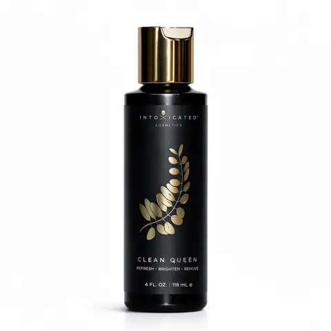 Intoxicated Cosmetics Clean Queen Glycolic Cleanser 4 FL OZ 118 mL Eucalyptus Organic Antibacterial Facial Cleanser for Acne Relief with Tetrapeptide-13 & Oligopeptide-8 for Collagen Boost - Fine Lines