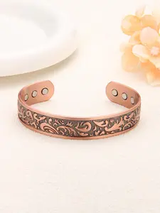 Vintage Style Magnetic Cuff Bangle, Ethnic Pattern Decor Bracelet, Fashion Matching Bracelet Jewelry Accessories for Men, Exquisite Bracelet, Adjustable Bracelet, Copper Bracelet