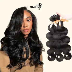 MLIP 15A Raw Indian Human Hair Bundles Body Wave 100% Unprocessed Virgin No Tangle No Shedding Triple 3X Lifespan | Silky Soft After Wash Sew-in Quick Weave 16 18 20 Inch #DealsforYouDays