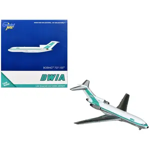 Boeing 727-100 Commercial Aircraft "British West Indian Airways" White w/Light Green 1/400 Diecast Model Airplane by GeminiJets