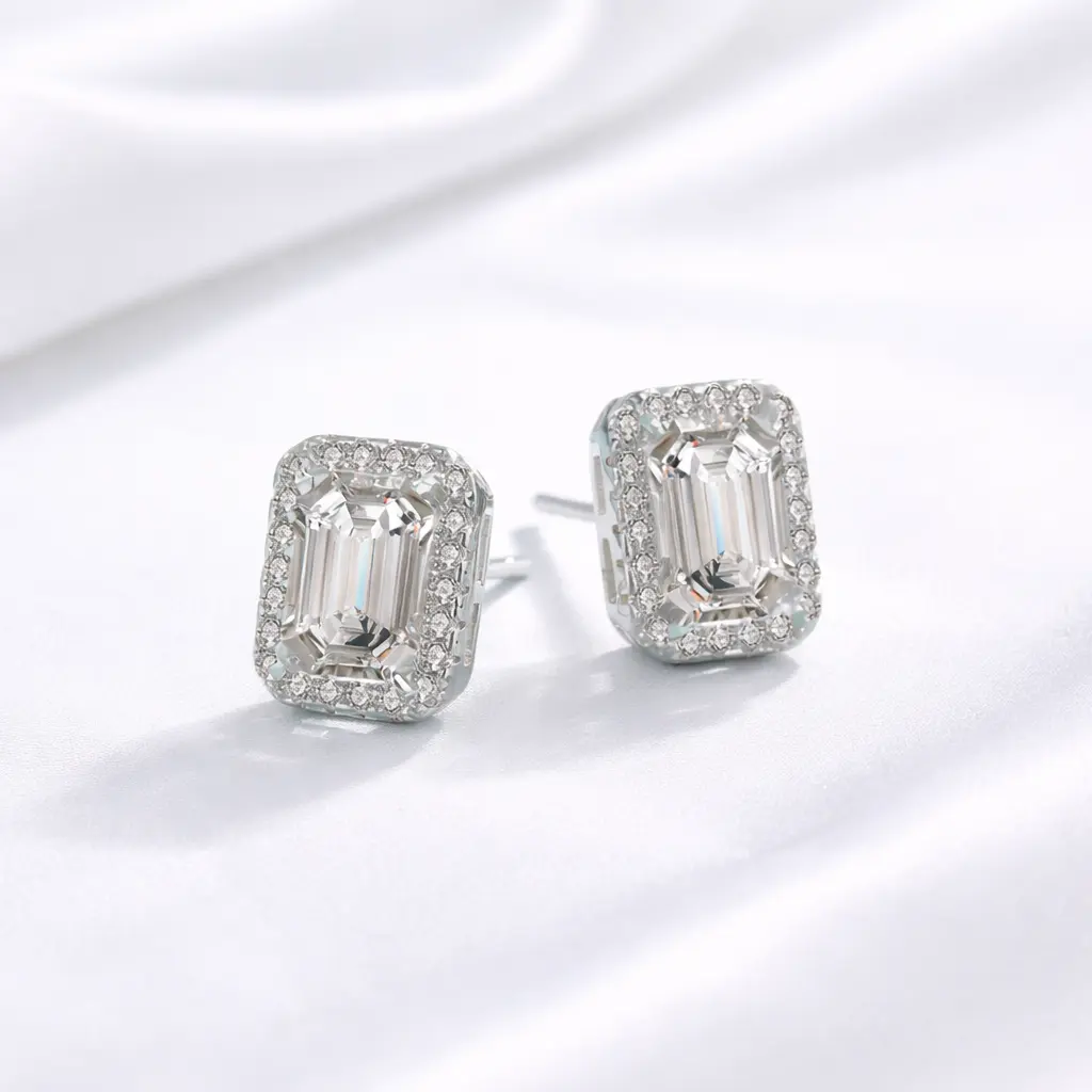 Victoria Moissanite Earrings S925 0.5/1.0 CT - Emerald Cut - Lore Jewelry