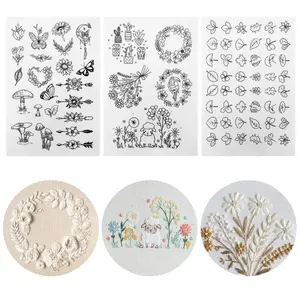Stick and Stitch Embroidery Paper Designs, Water Soluble Embroidery Stabilizer Transfer Paper, Adhesive Transfer Paper for Hand Sewing, Floral Embroidery Appliques